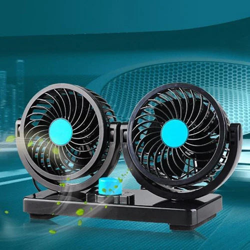 Ventilador de Doble Cabeza para Coche 360° 🚗